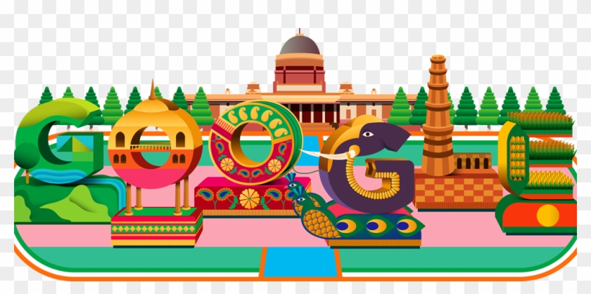 Republic - Google Doodle India Republic Day 2019 Clipart #213693