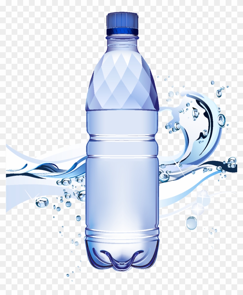 Cartoon Waterdrop Mineral Water Element - Packaged Drinking Water Clipart