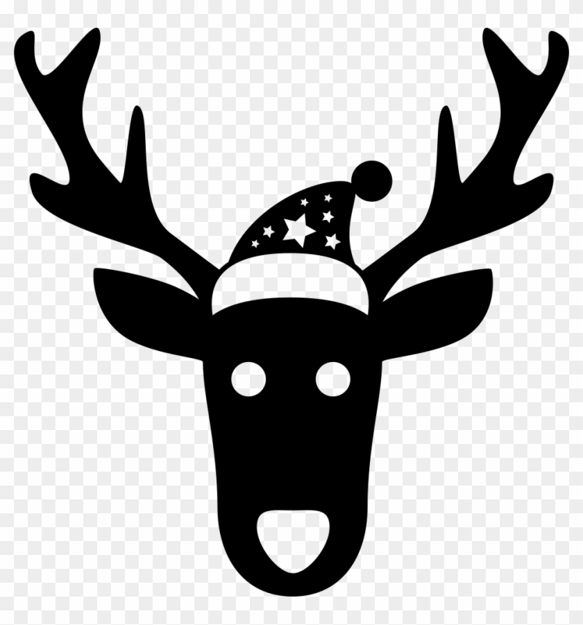 Christmas Deer Head Silhouette - Santa Claus Icon Png Clipart #215535