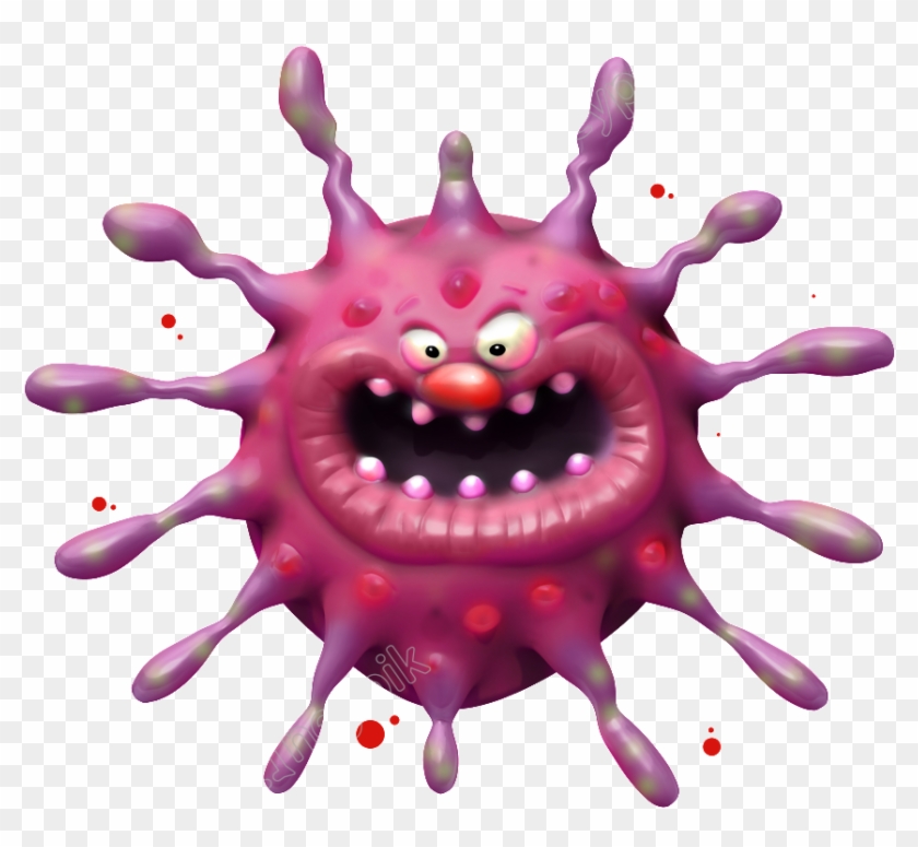 Banner Black And White Library Bacteria Transparent - Cartoon Virus Clipart