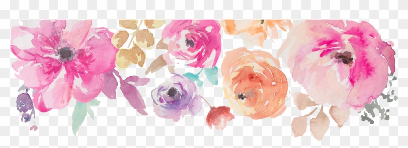 Watercolor Flowers Png Image - Watercolor Flower Border Png Clipart #216411