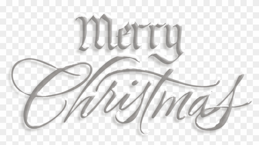 Download Merry Christmas Silver Snow Text Transparent - Merry Christmas Text Transparent Clipart