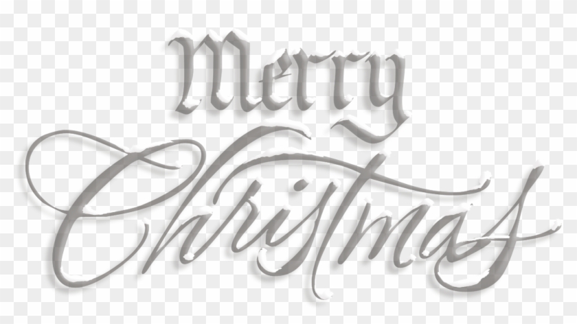 Download Merry Christmas Silver Snow Text Transparent - Merry Christmas Text Transparent Clipart