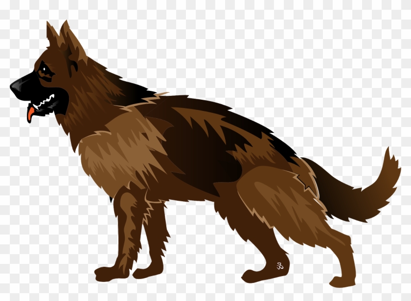 German Shepherd Puppy Illustration - German Shepherd Logo Design Clipart