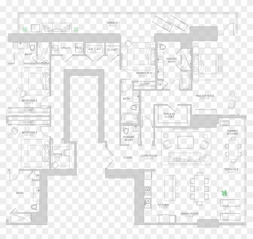 Select Floor - Architectural Plan Transparent Png Clipart #216774