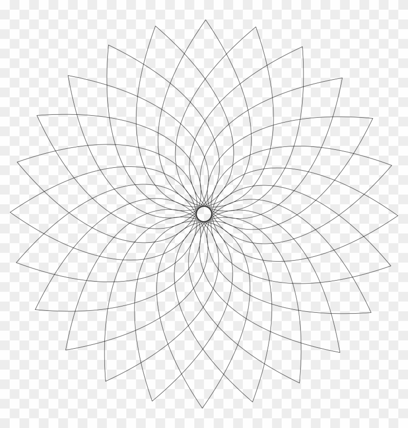 Clipart Abstract Flower - Line Art - Png Download