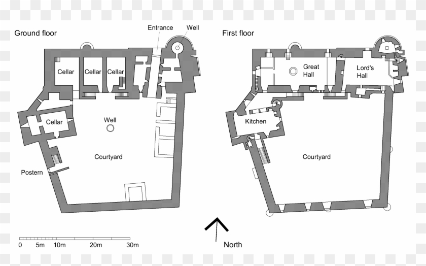 Doune Castle Plan - Doune Castle Floor Plan Clipart #217196