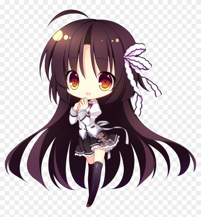 Girl Long Hair Chibi , Png Download - Long Hair Chibi Girl Clipart #217216