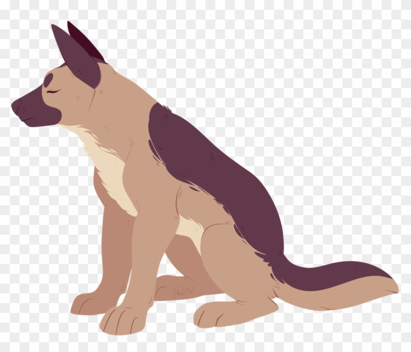 Drawn German Shepherd Chibi - Dog Yawns Clipart