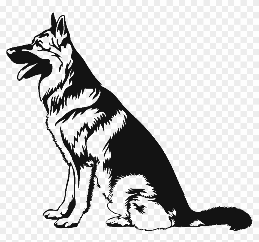 German Shepherd Vector - German Shepherd Face Silhouette Clipart