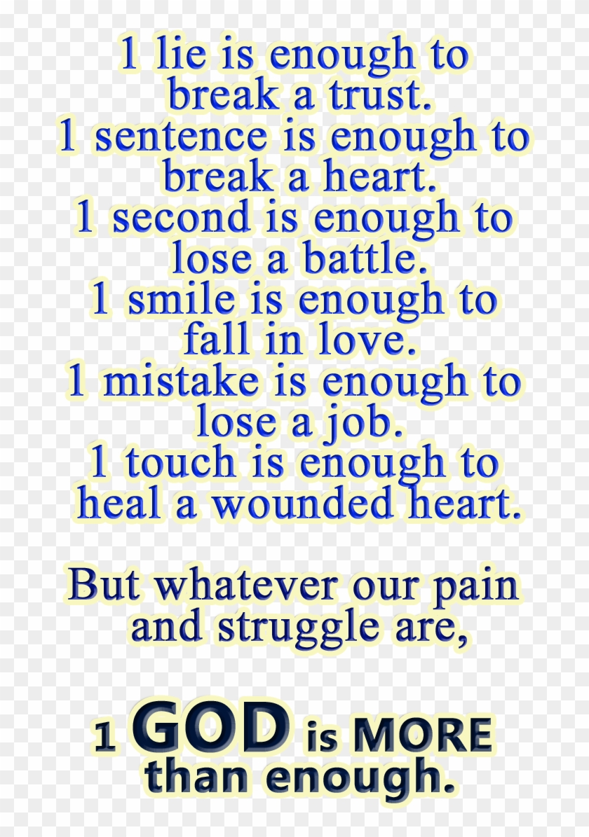 1 God Is More Than Enough Copy - Quotes Clipart