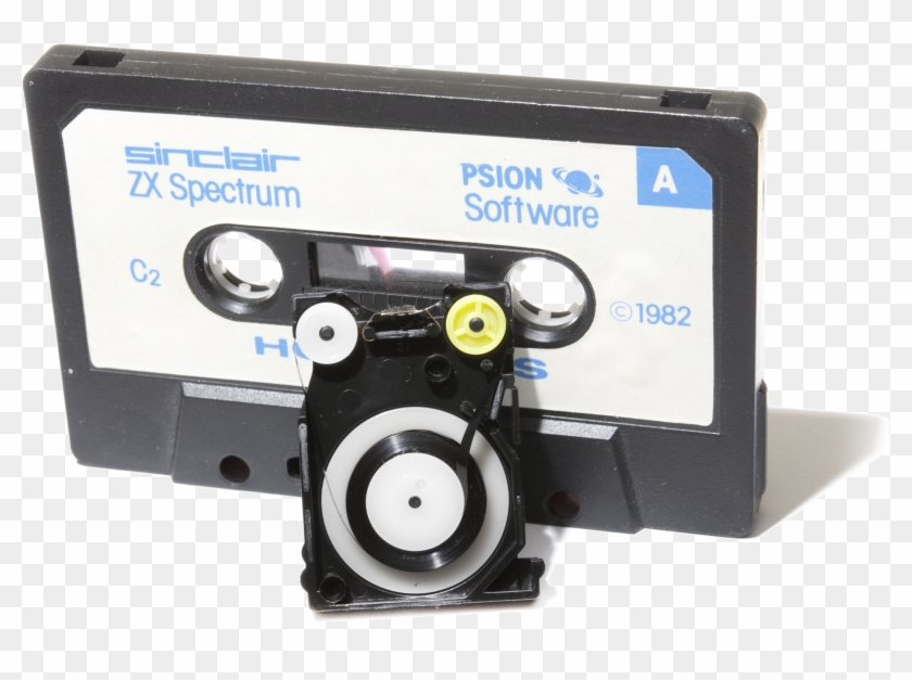 Zx Microdrive, Opened, Compared To Compact Cassette - Headphones Clipart #217714
