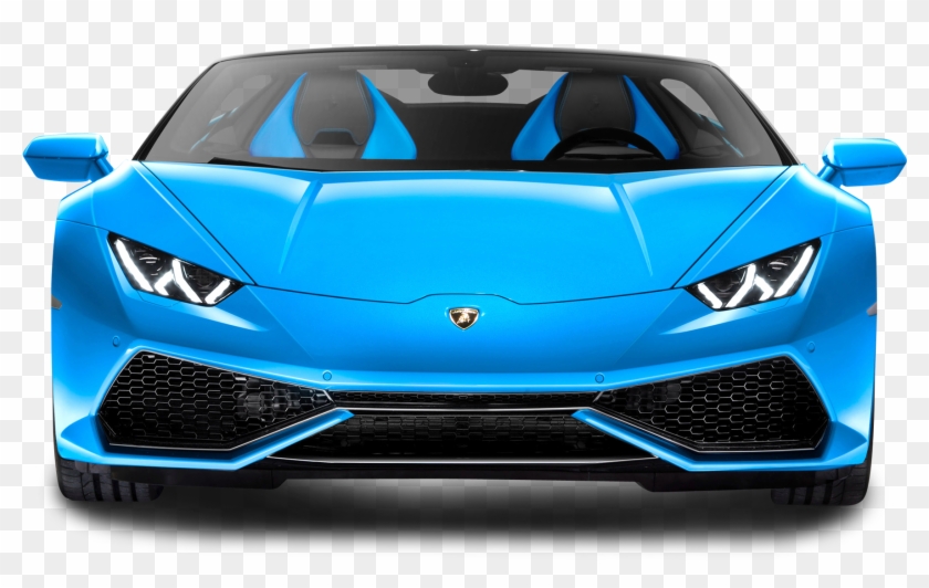 Blue Lamborghini Huracan Lp 610 4 Spyder Front View - Lamborghini Aventador 2018 Front Clipart #217735