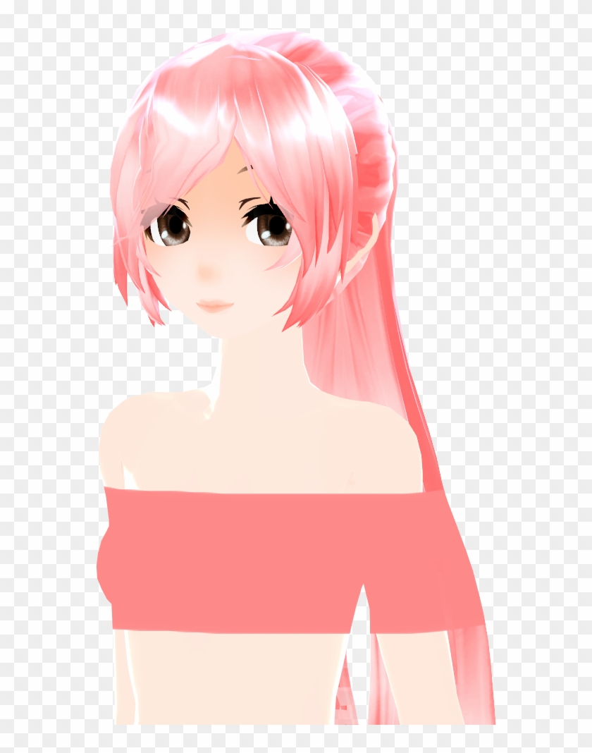 Mmd Long Hair Ponytail Clipart