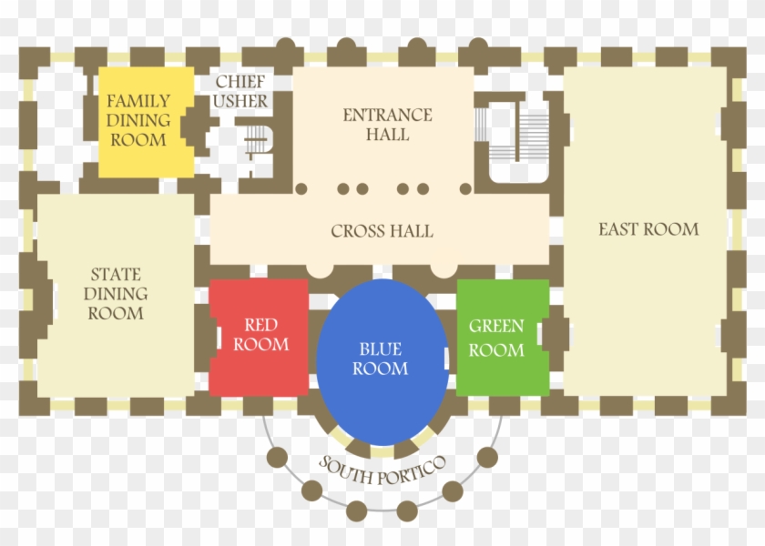 White House State Floor - White House Floor Plan Clipart #217779