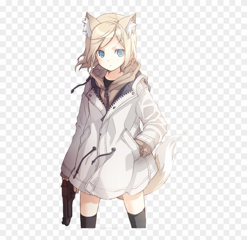 Plausibility Of The Japanese Nekomimi - Fox Girl With Gun Clipart
