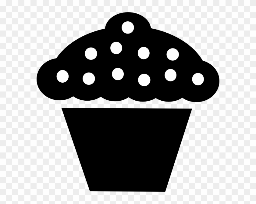 Polka Dot Cupcake Black Png Clipart
