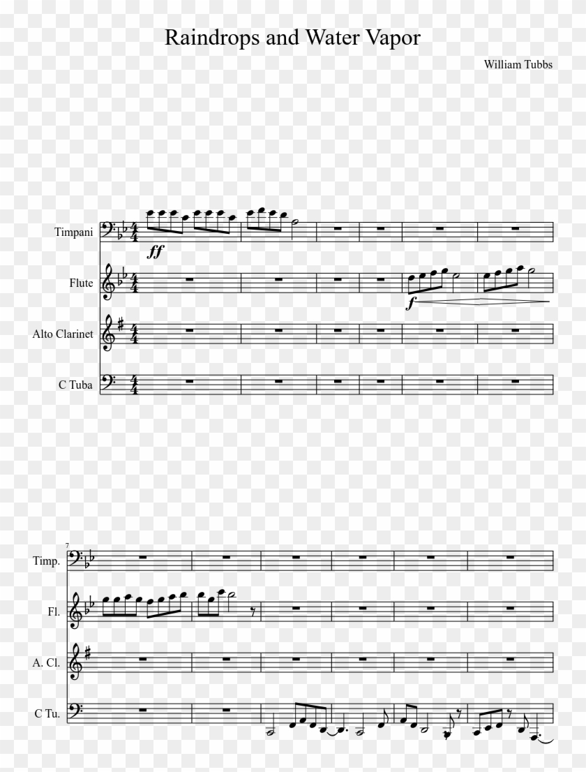 Raindrops And Water Vapor Sheet Music Composed By William - Sheet Music Clipart #218940