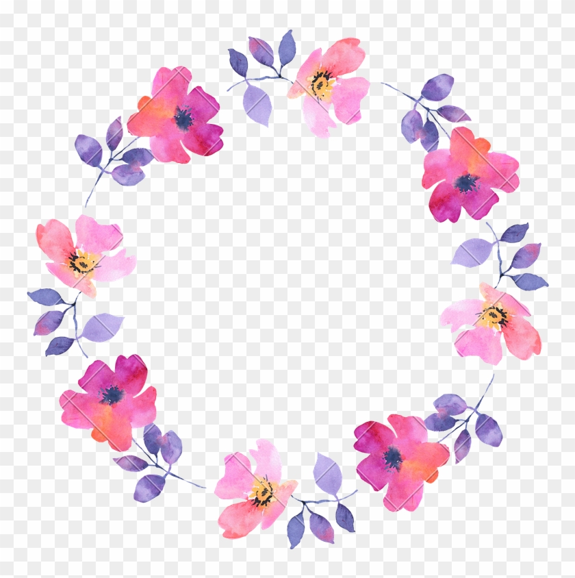 800 X 800 17 - Lilac Flowers Watercolour Wreath Clipart