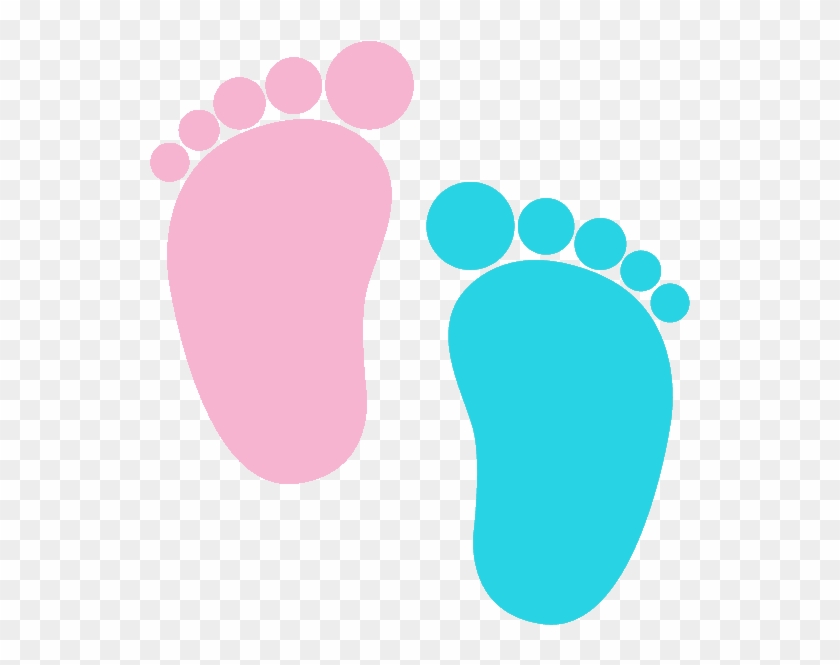 pink and blue baby footprints