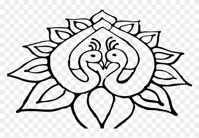 Jpg Transparent Download Rangoli At Getdrawings Com - Rangoli Out Line Designs Clipart #2100049