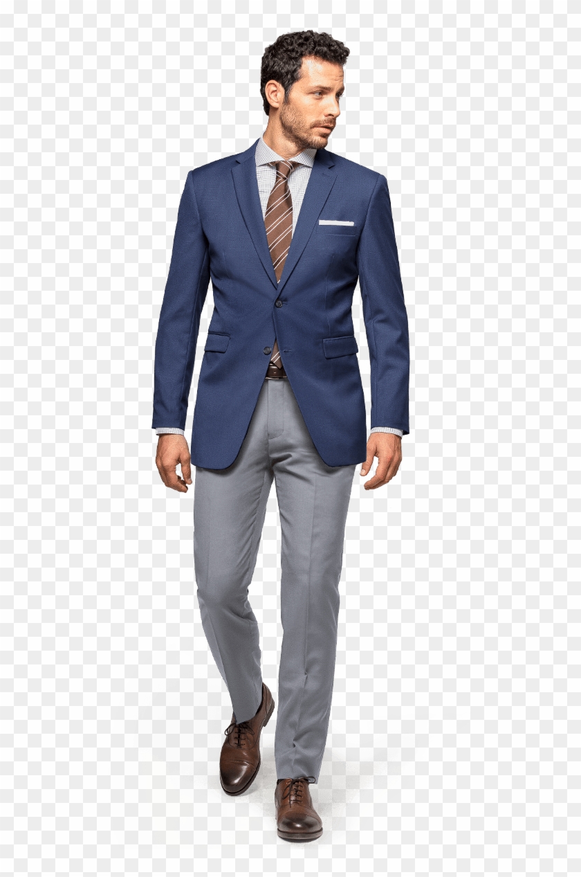 Custom Jacket - Grey Pants Navy Blue Blazer Clipart