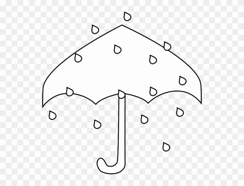 Black And White Black And White Rain Umbrella - Black And White Umbrella And Rain Clipart