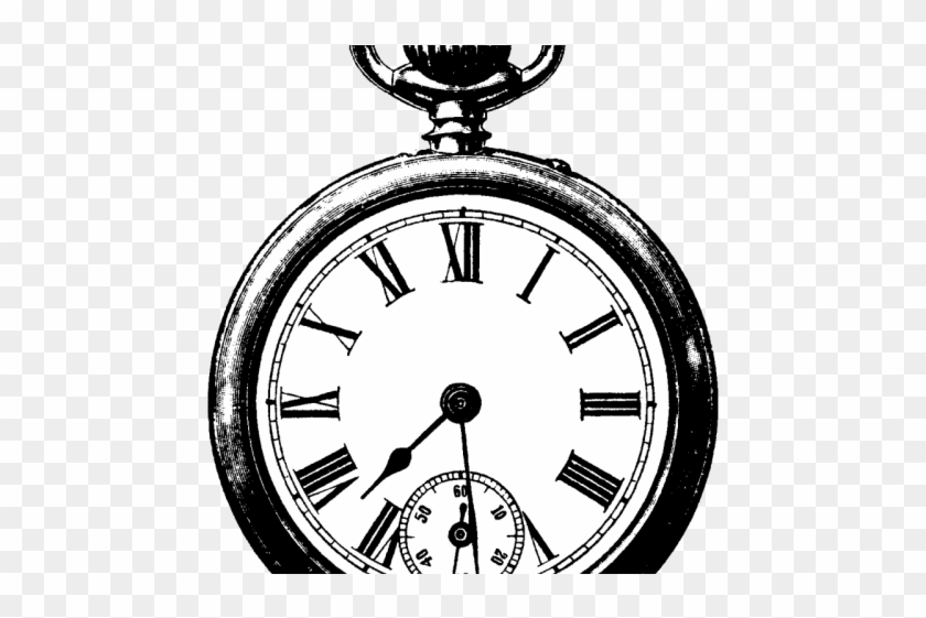 Watch Clipart Vector Png - Drawing Of Old Clock Transparent Png