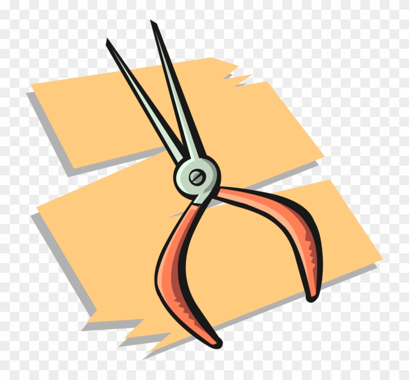 Vector Illustration Of Needle Nose Pliers Hand Tool - Power Tools Clip Art - Png Download #2100773