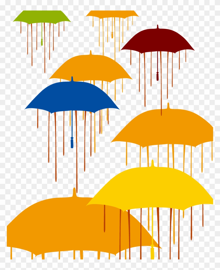 Umbrella Clip Art - Rain Vector - Png Download #2100856