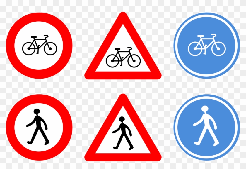 Road Signs, Bicycle, Cycle, Bike - Traffic Signs Clipart - Png Download #2101811