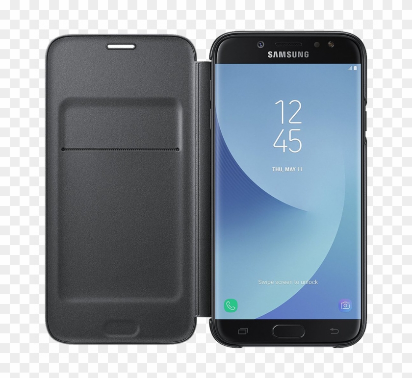 Samsung Galaxy J7 Ef-wj730cbegww Wallet Cover Black - Flip Cover Samsung J7 Pro Clipart #2102699