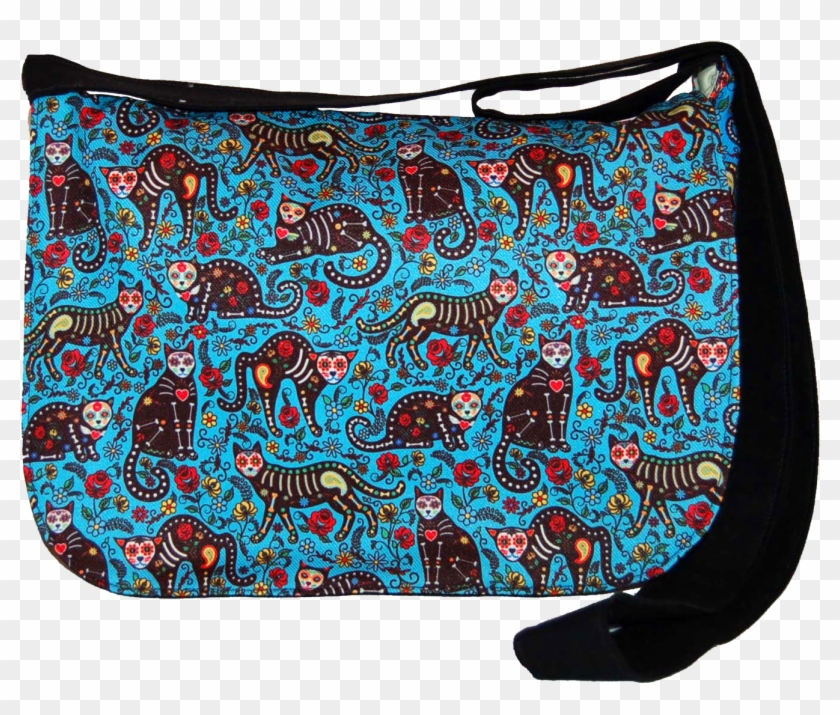Day Of The Dead Cat Messenger Bag, Sugar Cat Bag, Ladies - Throw Pillow Clipart