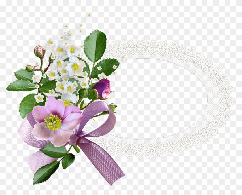 蕾丝边框紫色花朵 - 8 Марта Родные Clipart