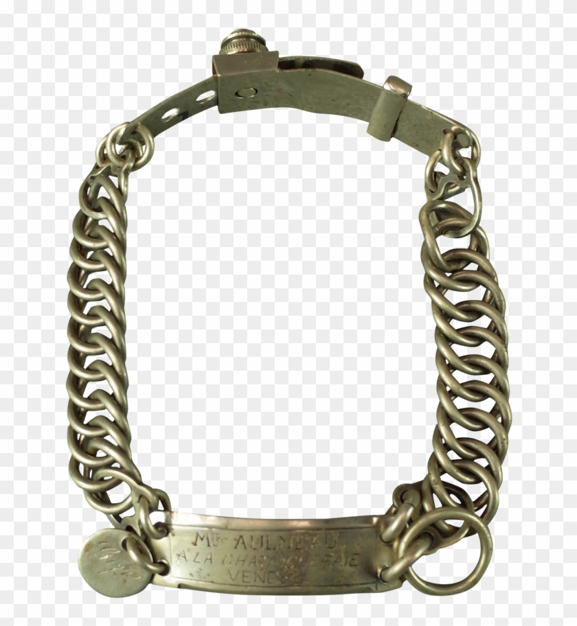 Nickel Dog Collar With Engraved Name Plate - Bracelet Clipart