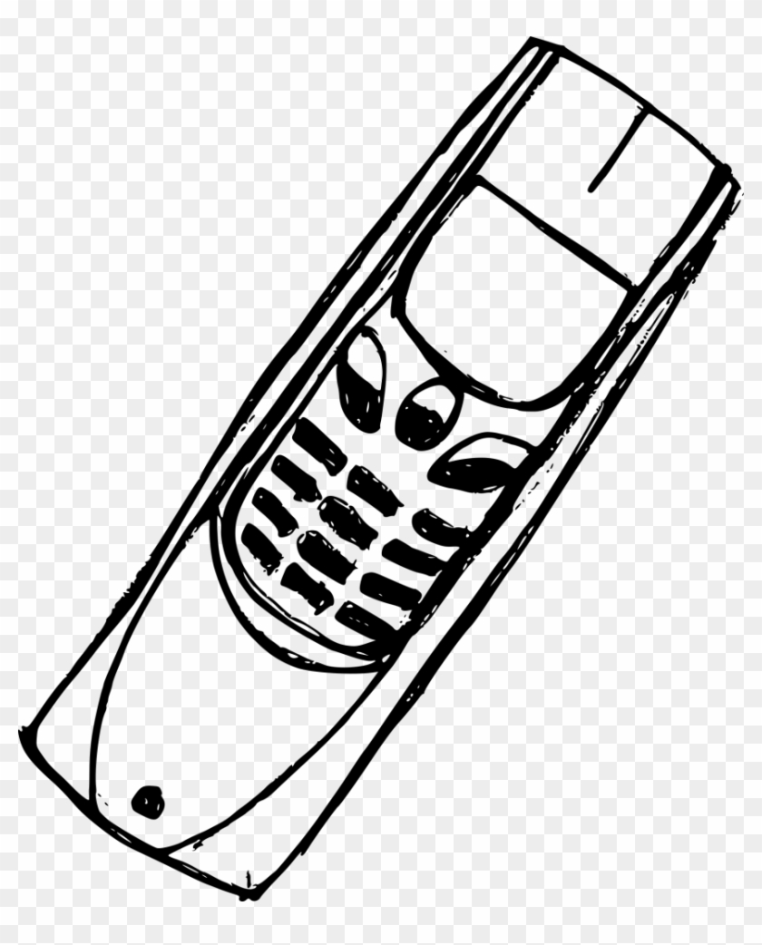 Png File Size - Old Mobile Phone Drawing Clipart #2103883