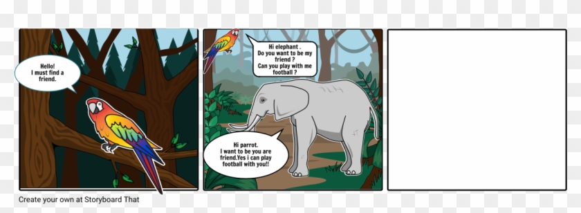 Parrot And Elephant - Cartoon Clipart #2104018