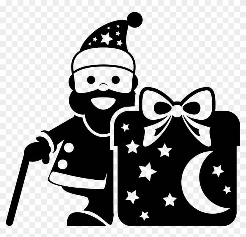 Christmas Santa With A Big Giftbox Comments - Png Christmas Santa Clipart #2106102