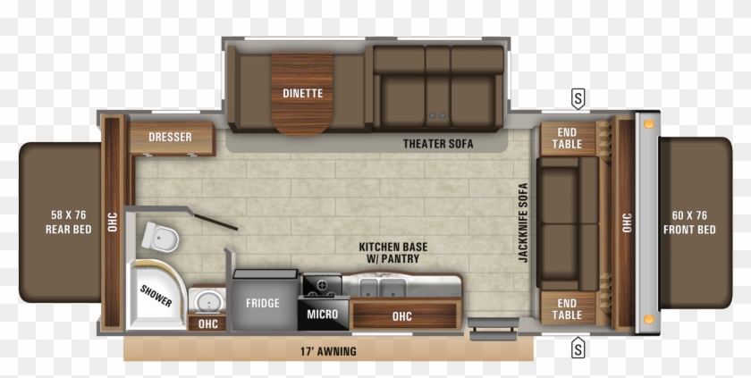 2019 Jay Feather X22n Floorplan - Floor Plan Clipart #2107350