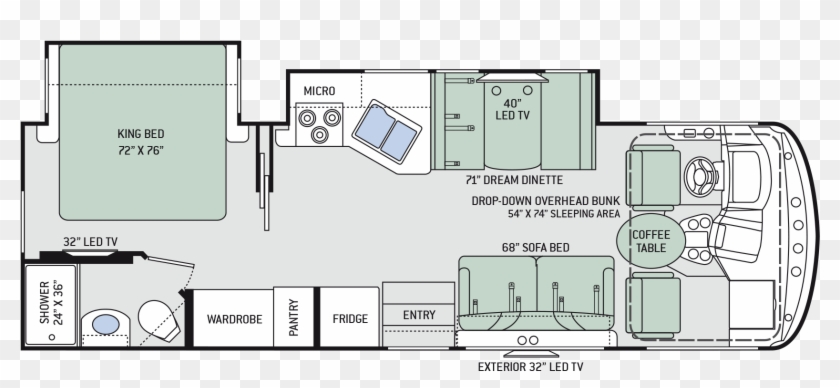 Png Library Fridge Drawing Floor Plan - 2018 Thor Ace 27.2 Clipart