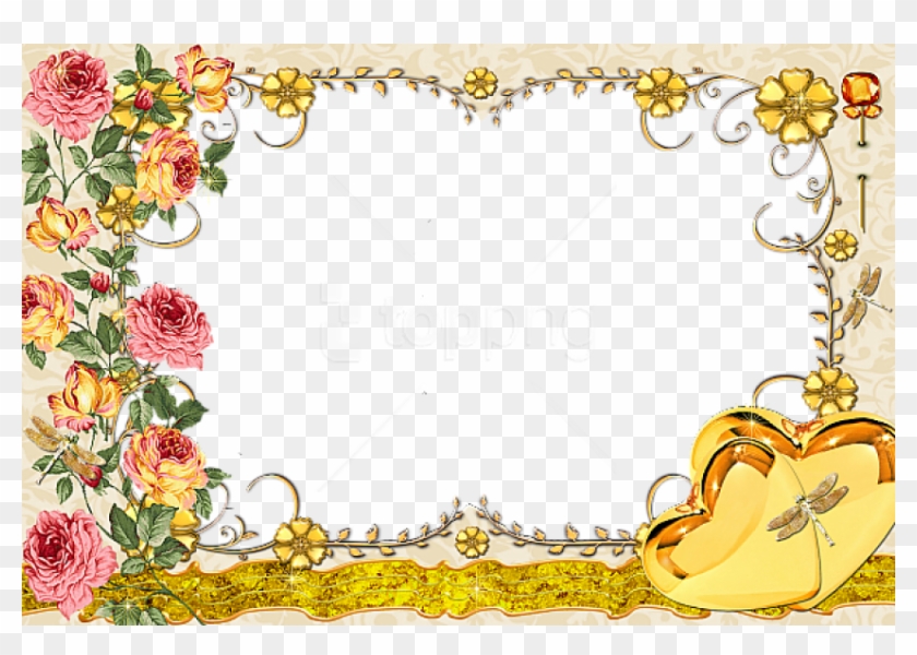 Frame Gold Flowers Clipart