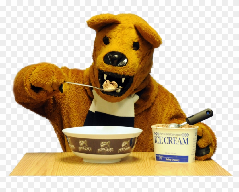 The Nittany Lion Mascot Digs In To A Bowl Of Berkey - Bear Eating Ice Cream Clipart #2108971
