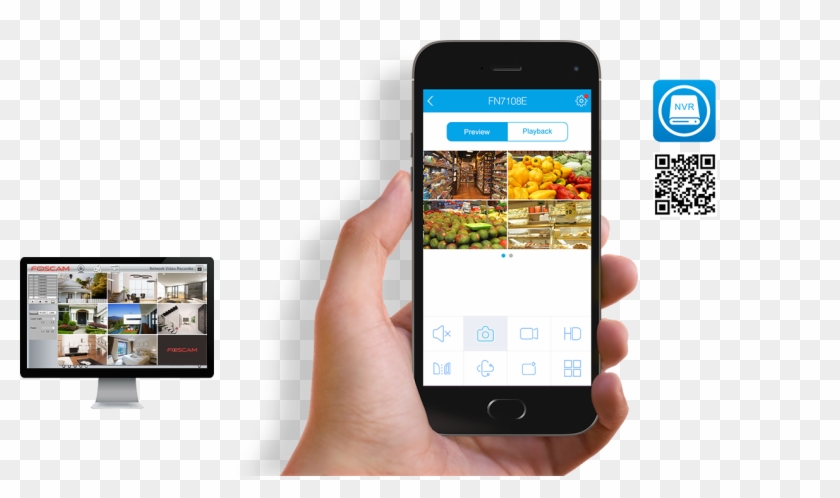 View Your Space Anywhere With Remote Viewing - Foscam Fn7108he Clipart #2109334