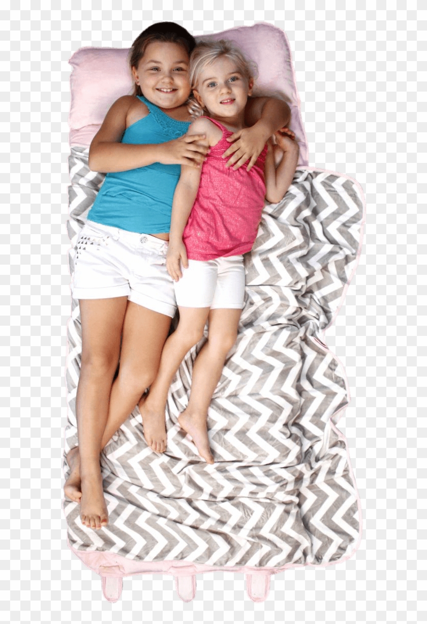 Two Girls Aged 9 And 4 On The Nap Mat - Child Top View Png Clipart