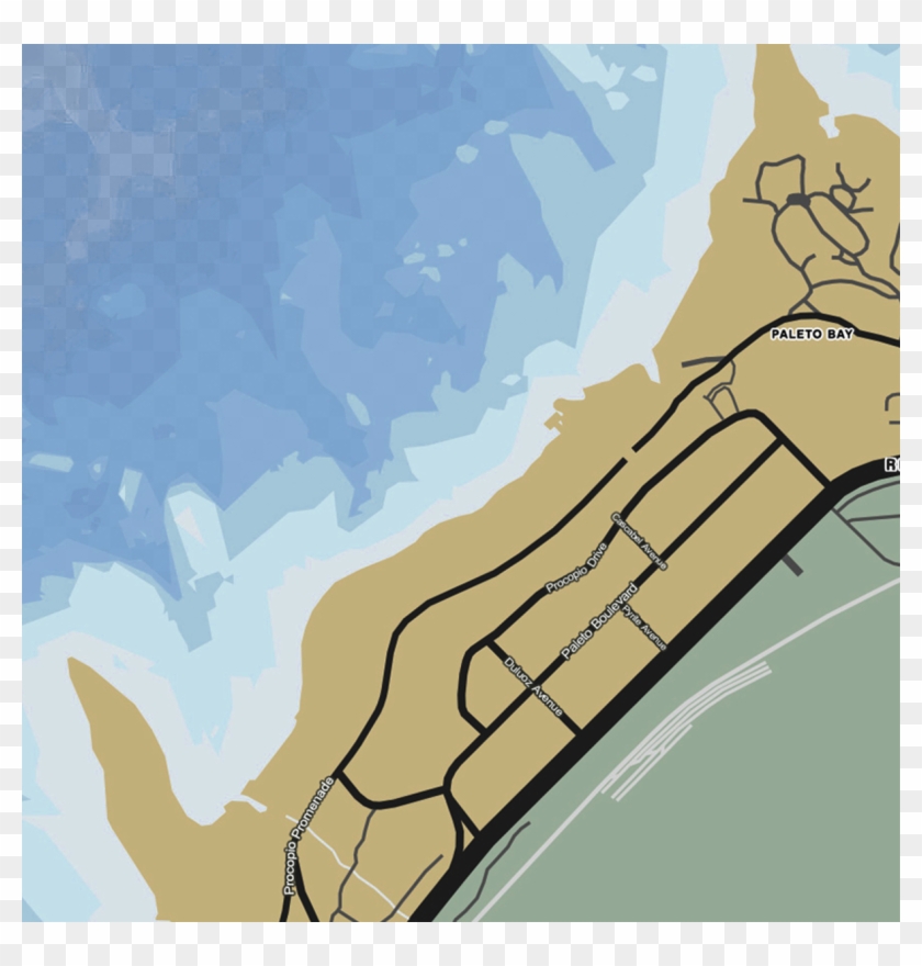 Dlk Hd Road Map Demo - Paleto Bay Street Names Clipart #2111607