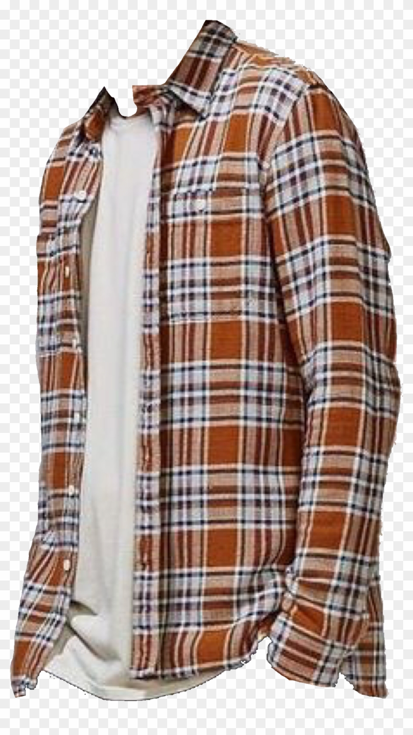 Orange Flannel / Polyvore Mens Flannel, Ross Geller, - Aesthetic Mens Clothes Png Clipart #2111882