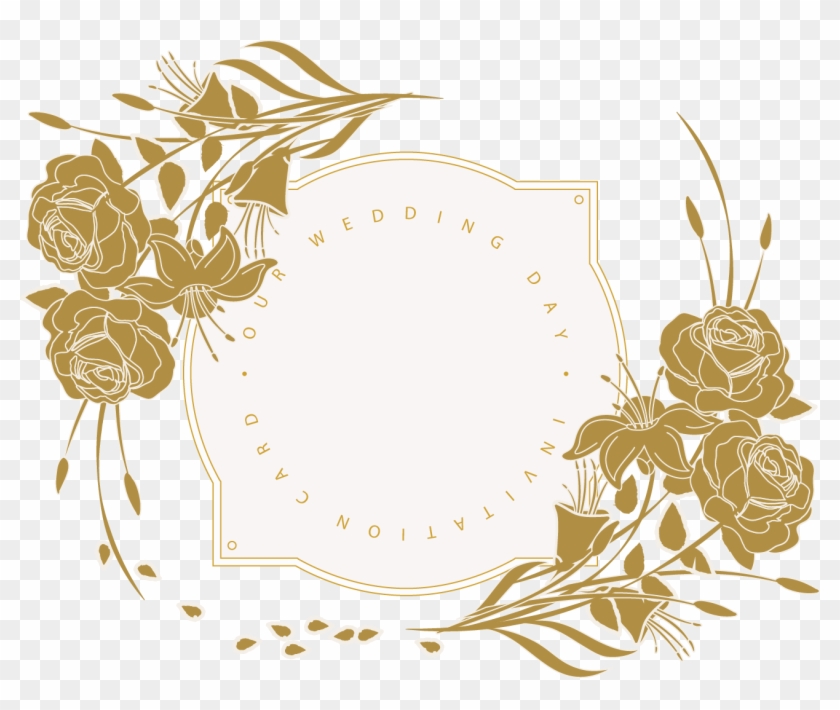 Engagement Clipart Wedding Flower - Marriage Card Flowers Design Png Transparent Png