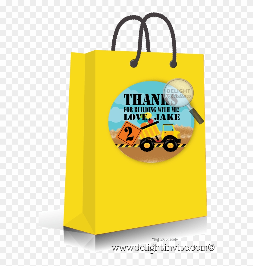 Dump Truck Construction 1st Birthday Sticker Tags - Birthday Clipart