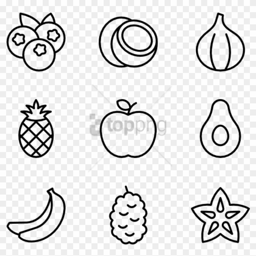 Free Png Icon Vector Apple Fruit Png Image With Transparent - Fruits Icons Png Free Clipart #2113050