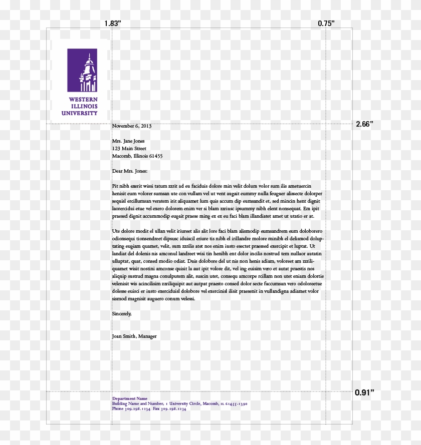 Business Letter Format, Letterhead, Stationary, Visual - Western Illinois University Clipart #2113508